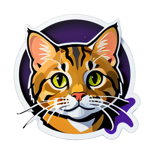 A tabby cat sticker