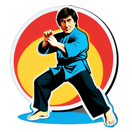 Ngôi sao võ thuật Jackie Chan biểu diễn võ thuật sticker