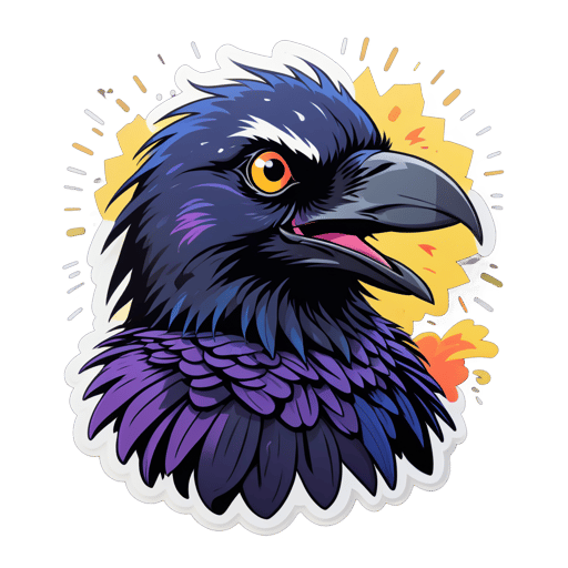 Overwhelmed Crow Meme sticker