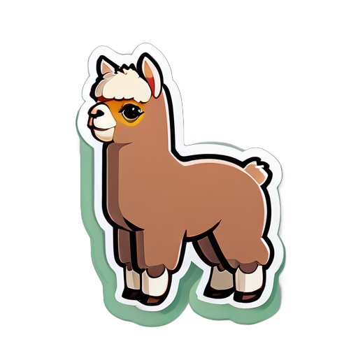 alpaca de desenho animado sticker