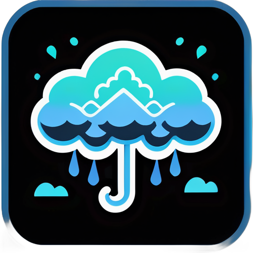 Create a sticker that captures the essence of a rainy day. sticker