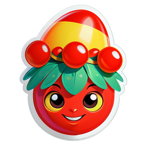 The color-matching bee elves of egg and tomato sticker