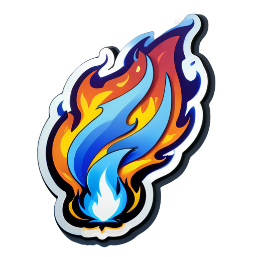 The furious blue flame sticker