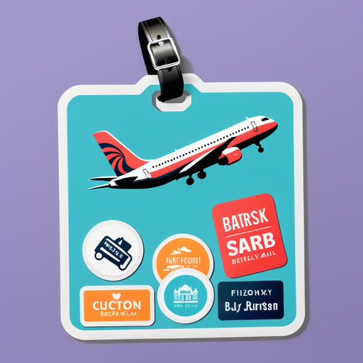 Luggage Tags: Customized luggage stickers for easy identification and to prevent mix-ups. sticker