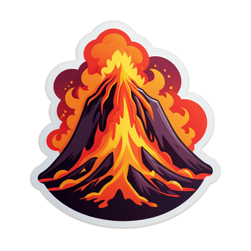 Volcan enflammé sticker