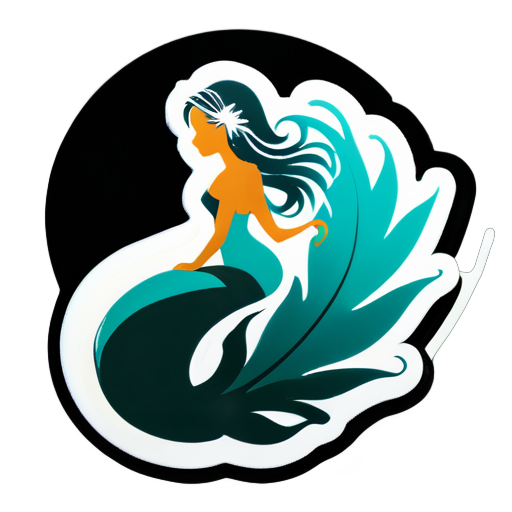 Elegant Feather Mermaid sticker