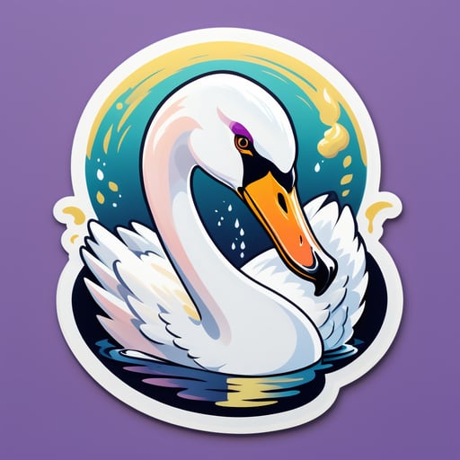 Meme 'Sorrowful Swan' sticker