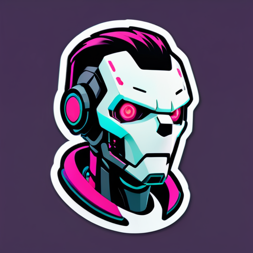 Cyberpunk, robots, one-body sticker