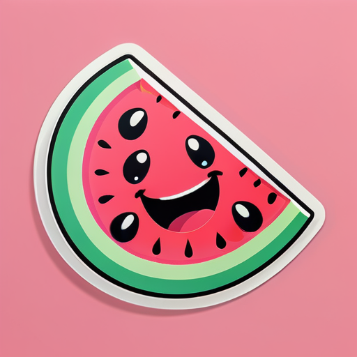 Eine lächelnde Wassermelonen-Scheibe sticker