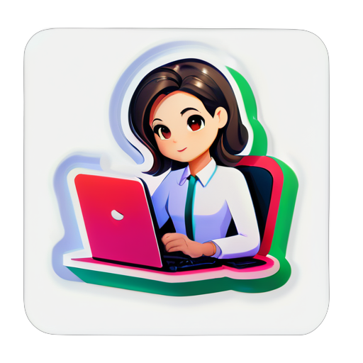 Autocollant pour femmes de bureau calme et beau sticker