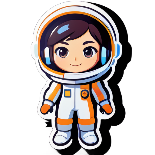 Portrait de femme astronaute dans le style Nintendo sticker