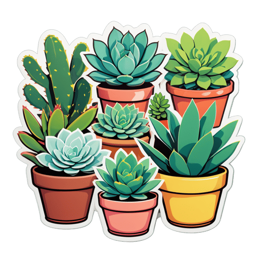 Assortiment Charmant de Succulentes sticker