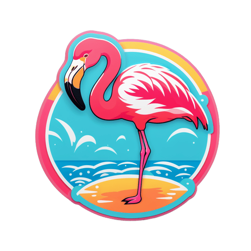 Mème du flamant rose béat sticker