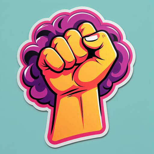 Puño feminista feroz sticker