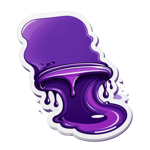 Encre violette qui se répand sur une page sticker