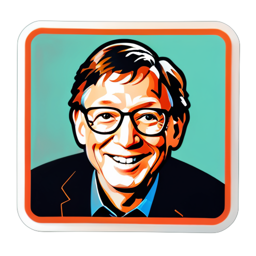 Verwenden Sie das Foto von Bill Gates und generieren Sie einen Aufkleber sticker