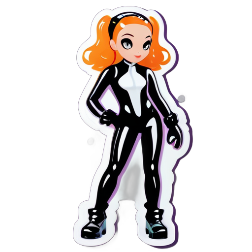 Fille en costume de latex sticker