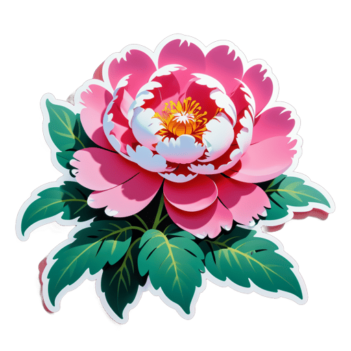 Paradis de la pivoine immaculée sticker