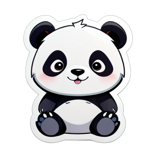 Cute giant panda sticker