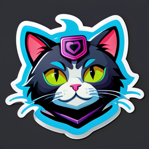 Cyber-Sicherheits-Katzenaufkleber sticker