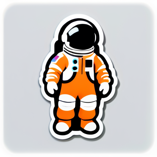 astronauta branco e preto sticker