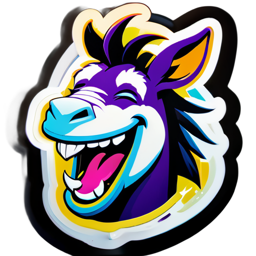 Laughing donkey sticker