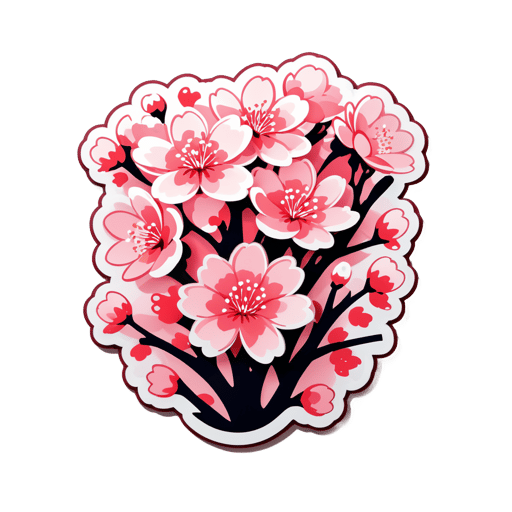 Ruborizadas Flores de Cerezo sticker