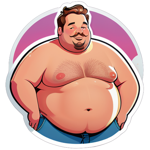 Fat gay and his fat big cock sticker