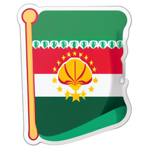 generate a pizza with the flag of Tajikistan sticker