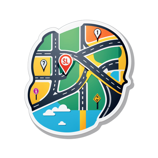 Mapa rodoviário sticker