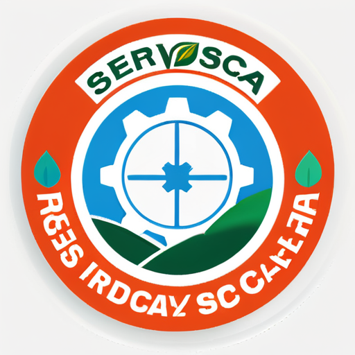 Quiero un sticker de 30x20mm circular que por dentro de los bordes del circulo diga SERVICIOS RC SPA y al medio dejes un espacio justo en el centro para poner el logo en blanco y abajo del logo diga autorescatador aprobado y a bajo de eso la fecha del dia de hoy 23/09/2024
 sticker