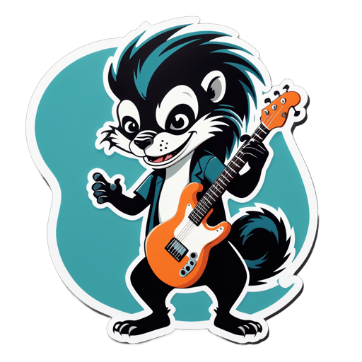 Ska Skunk avec Guitare sticker