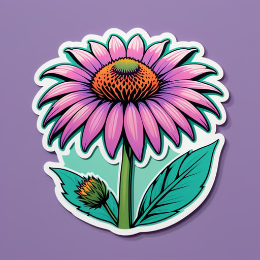 Sự hứng thú với Echinacea mê hoặc sticker