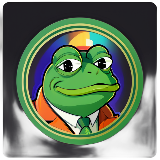 Rich Crypto Pepe with Text: Tensereum  sticker