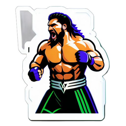 roman reings trong trận đấu wwe sticker