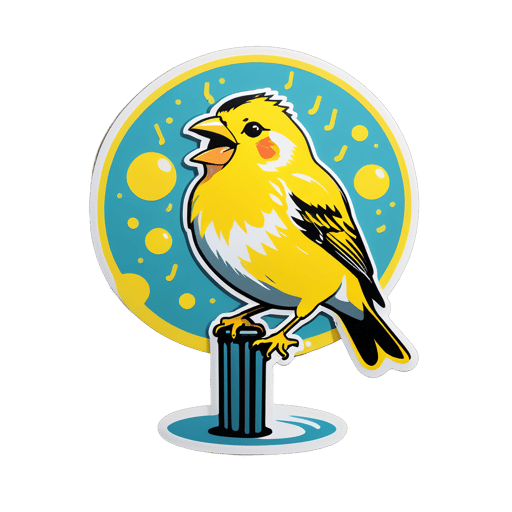 Yellow Finch Singing in the Morning sticker