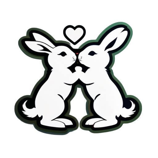 two rabbits making love
 sticker