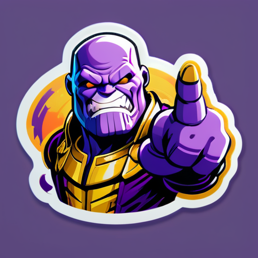 Un sticker de thanos chasqueando el dedo sticker