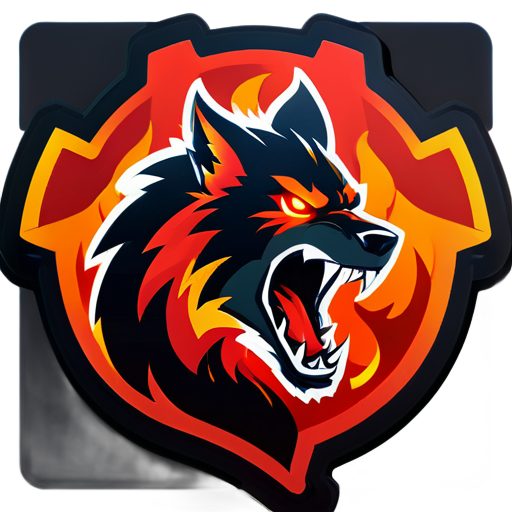 The logo features bold, fiery text for "FireStorm Gaming," with a stylized flame font evoking the intensity of Free Fire. The letter "O" in "Storm" is a target reticle, symbolizing accuracy. Behind the text, a silhouette of a fierce wolf with glowing red eyes represents strength and the competitive spirit of players. The color scheme includes fiery reds, oranges, and yellows for a dynamic feel. Th sticker