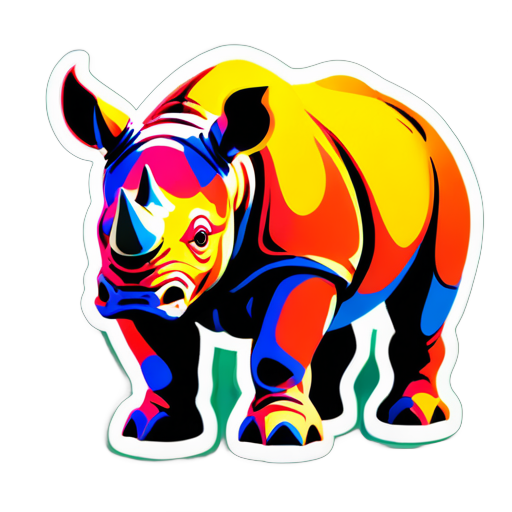 Sticker of a rhino sticker