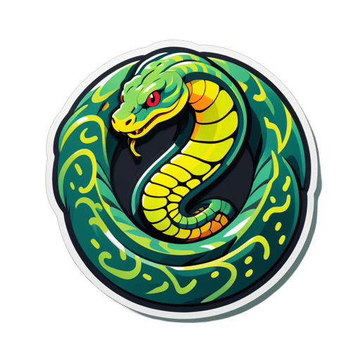 Serpent enroulé sticker