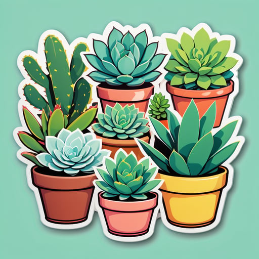 Assortiment Charmant de Succulentes sticker