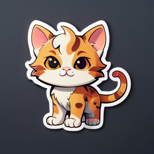 Gatinho calmo de corpo inteiro com narinas semelhantes às de um touro e vapor saindo delas sticker