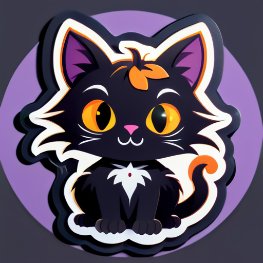 a Halloween cat
 sticker