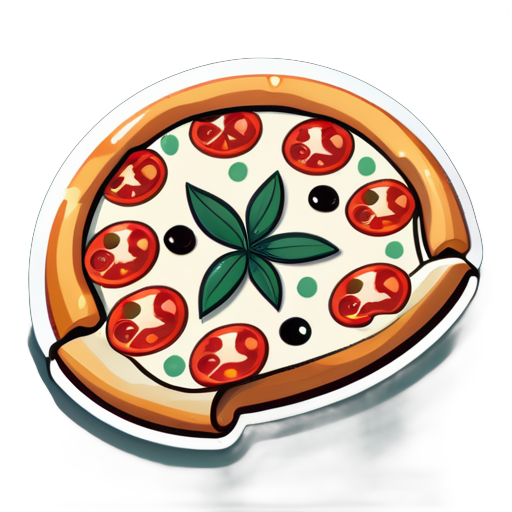 generate a sticker for a pizza shop with a funky and realistic-looking images
 sticker