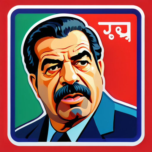 Saddam  speaks about irak sticker