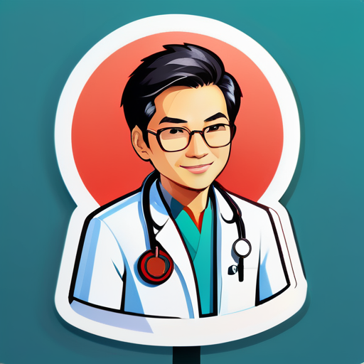 médecin asiatique sticker