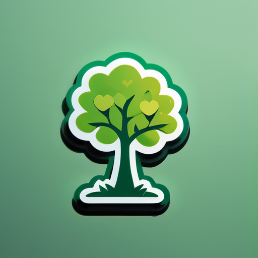 un petit arbre vert adorable sticker