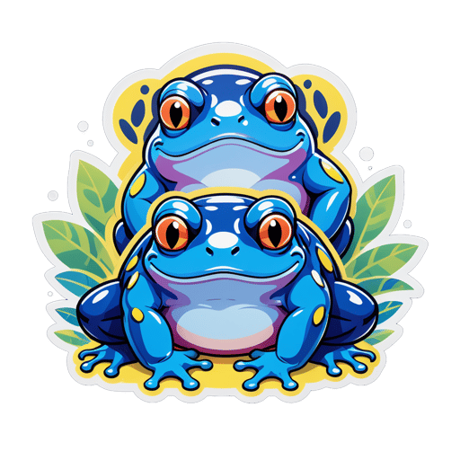 Corpulent Sapphire Frogs sticker