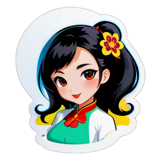 Generate a sexy Chinese girl for me sticker